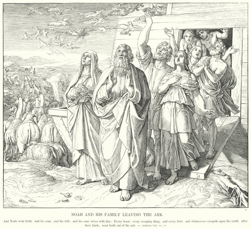Noé et sa famille quittant l