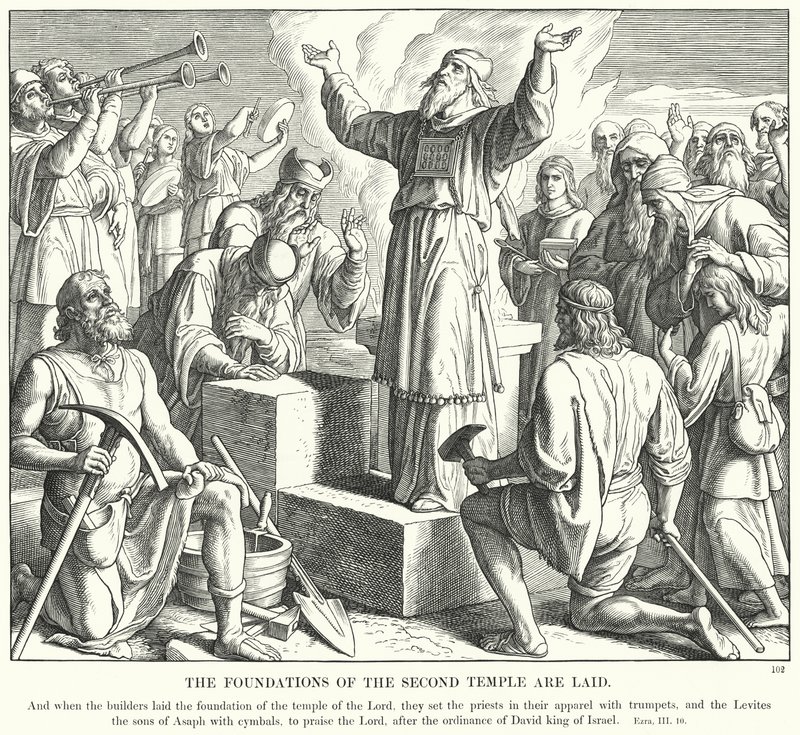 Les Fondations du second temple sont posées - Julius (after) Schnorr von Carolsfeld