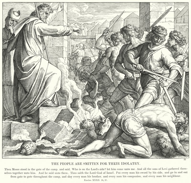 Le peuple est frappé pour son idolâtrie - Julius (after) Schnorr von Carolsfeld