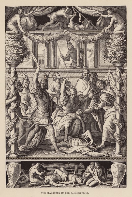 Le massacre dans la salle de banquet - Julius (after) Schnorr von Carolsfeld