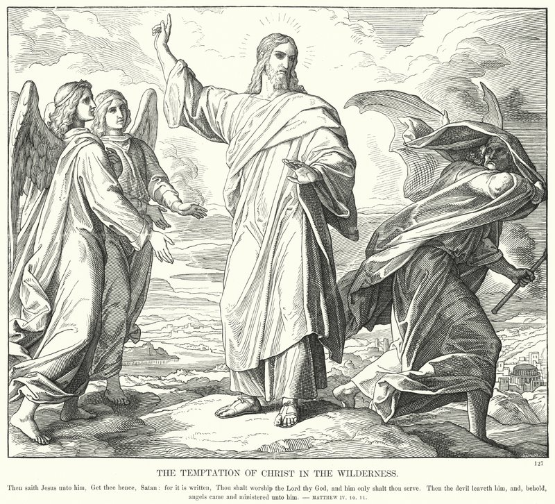 La Tentation du Christ dans le désert - Julius (after) Schnorr von Carolsfeld