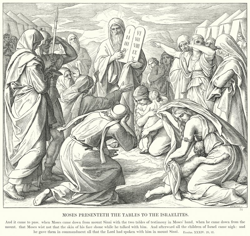 Moïse présente les tables aux Israélites - Julius Schnorr von Carolsfeld
