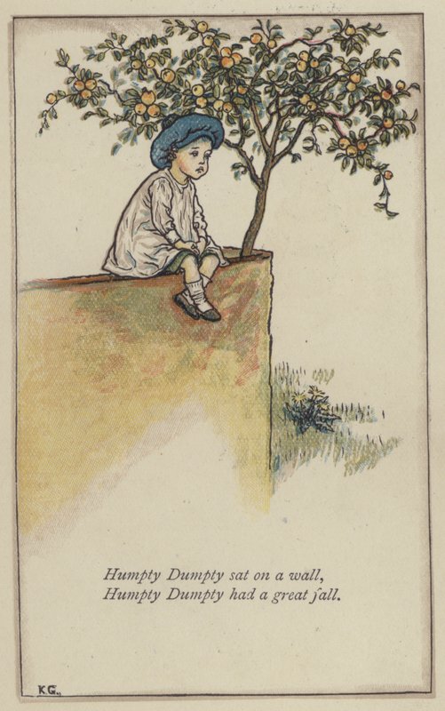 Humpty Dumpty assis sur un mur - Kate (after) Greenaway