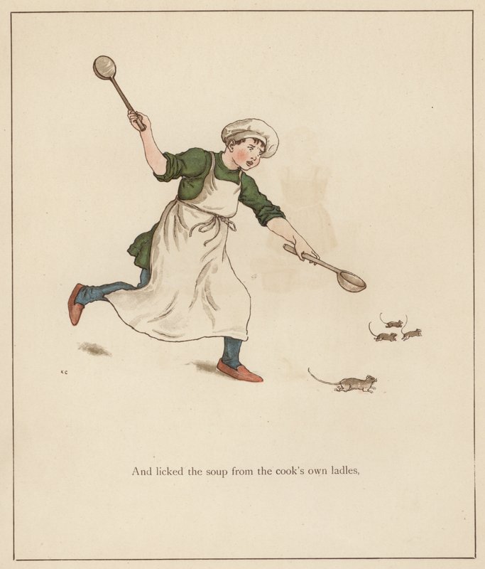 Illustration de Kate Greenaway pour Le Joueur de Flûte de Hamelin par Robert Browning (lithographie en couleur) - Kate (after) Greenaway