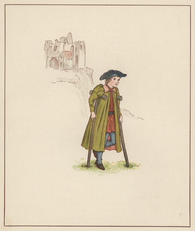 Illustration de Kate Greenaway pour Le Joueur de Flûte de Hamelin par Robert Browning (lithographie en couleur) - Kate (after) Greenaway