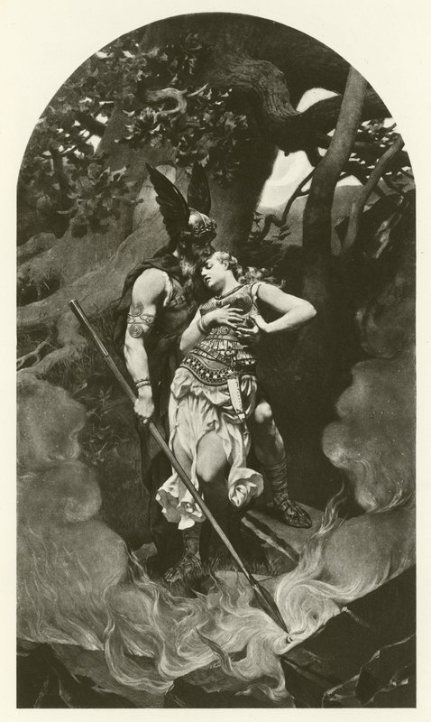Wotan prend congé de Brunhild (gravure) - Konrad Dielitz