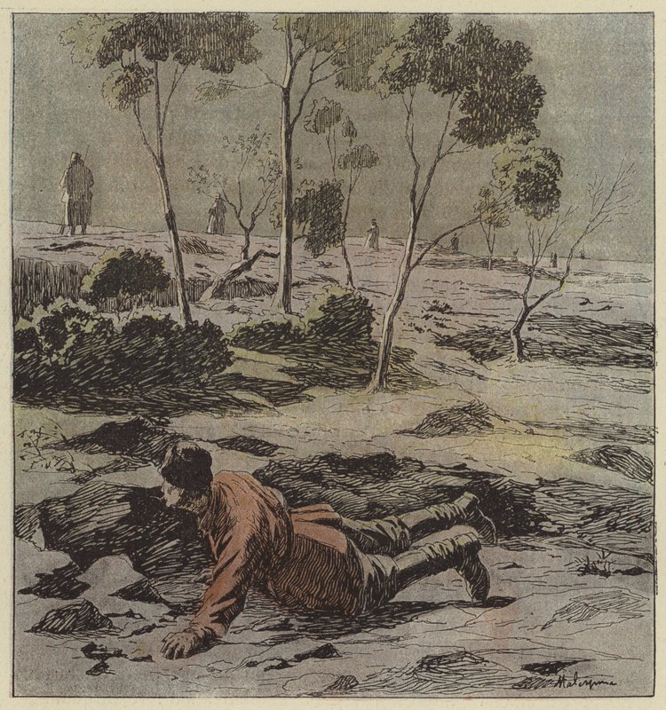 Officier russe forçant les lignes d