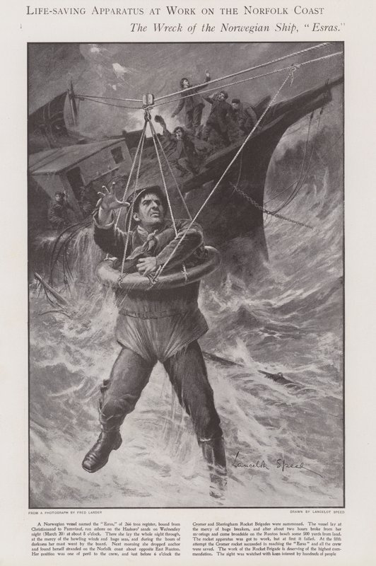 Appareil de sauvetage en action sur la côte du Norfolk - Lancelot Speed