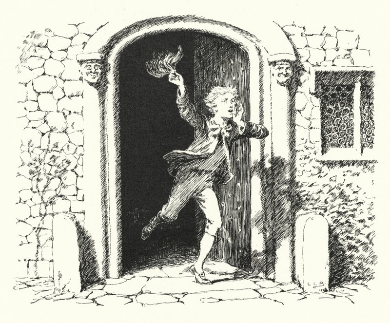 Filles et garçons, sortez jouer; la lune brille aussi fort que le jour (gravure) - Leonard Leslie Brooke