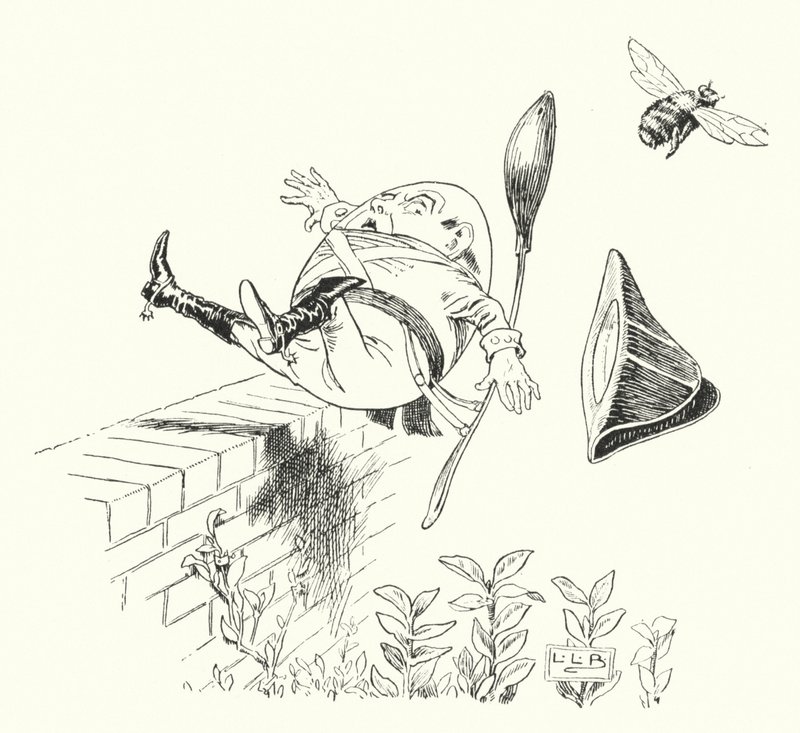 Humpty Dumpty assis sur un mur - Leonard Leslie Brooke