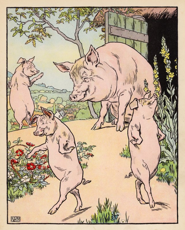 Illustration pour Les Trois Petits Cochons - Leonard Leslie Brooke