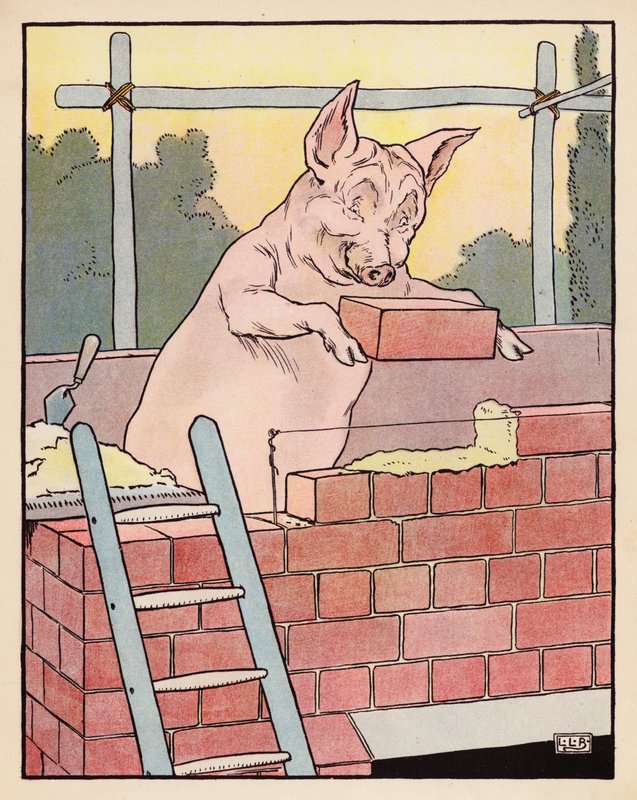 Illustration pour Les Trois Petits Cochons - Leonard Leslie Brooke