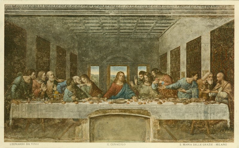La Cène (litho en couleur) - Leonardo da (after) Vinci