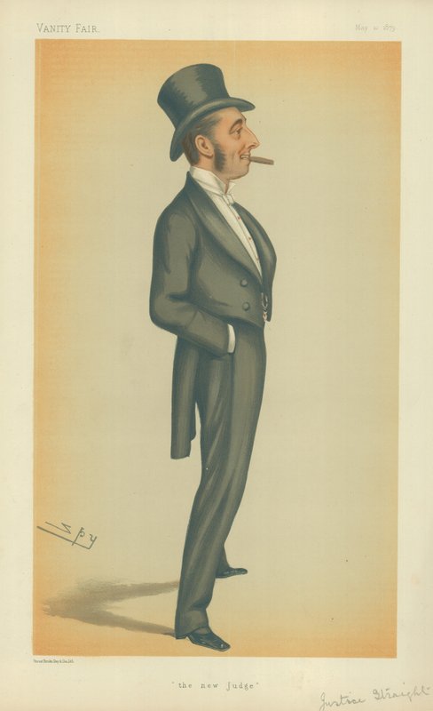 Le Hon Mr Justice Straight, Le nouveau juge, 10 mai 1879, caricature de Vanity Fair - Leslie Matthew Ward