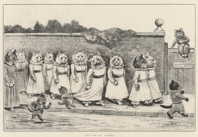 Sortie pour une promenade - Louis Wain