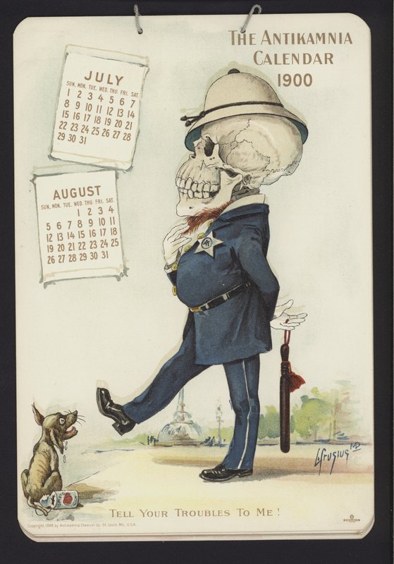 Illustration pour le Calendrier Antikamnia, 1900 - Louis Crucius or Crusuius