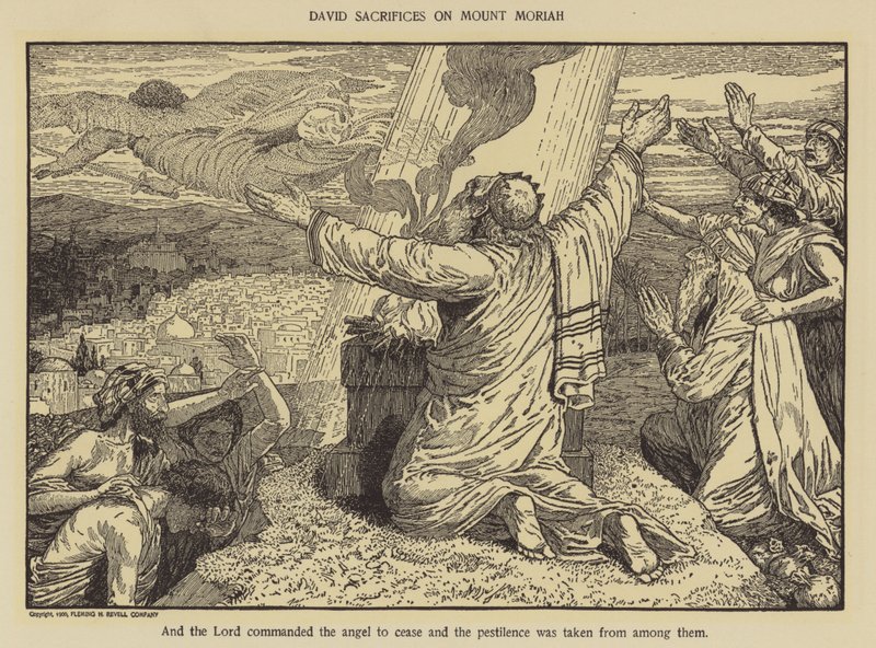David sacrifie sur le mont Moriah - Louis John Rhead