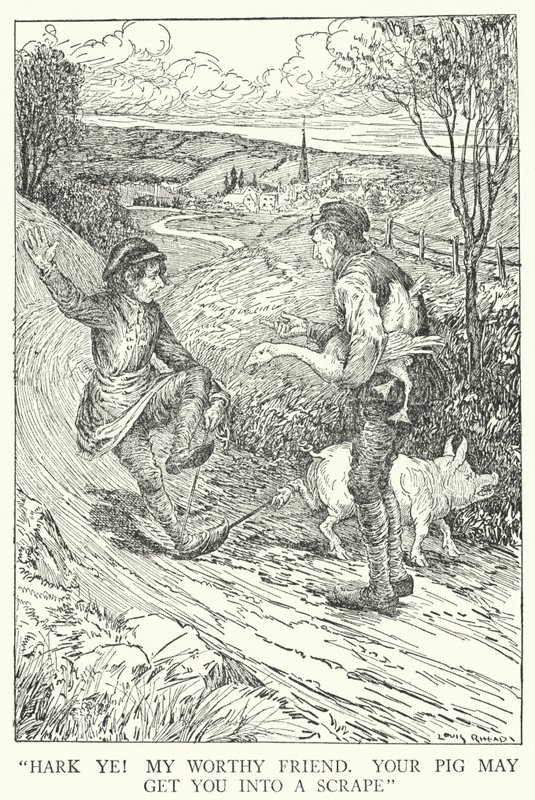 "Écoutez! Mon digne ami, votre cochon pourrait vous causer des ennuis" - Louis John Rhead