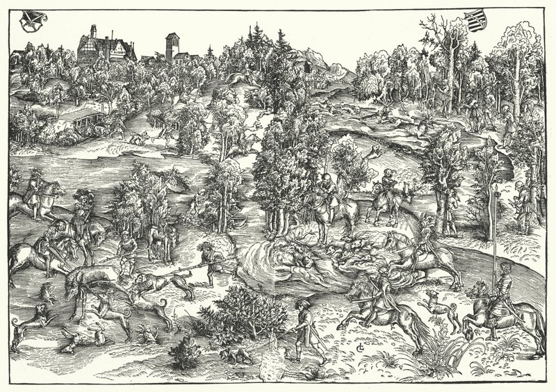 La Chasse au cerf - Lucas the Elder (after) Cranach