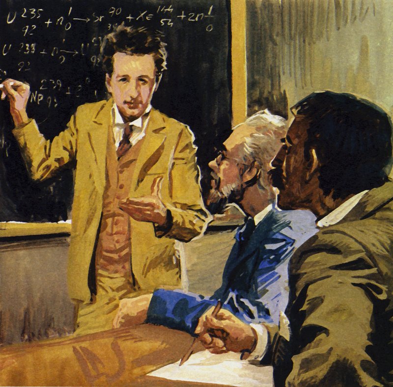 Albert Einstein a obtenu un diplôme en mathématiques et en physique (lithographie couleur) - Luis Arcas Brauner