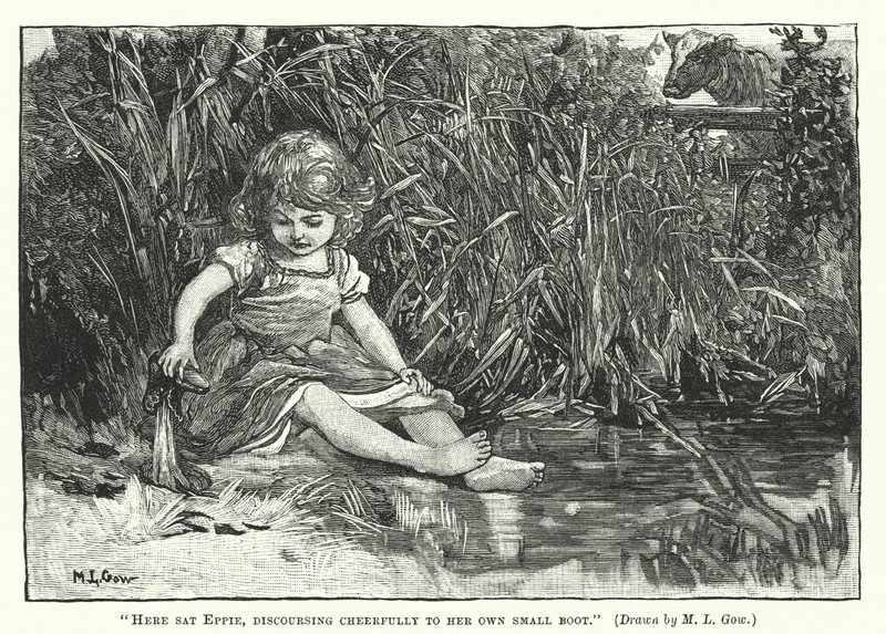 Silas Marner - Ici était assise Eppie, discutant joyeusement avec sa petite botte - Mary L. Gow