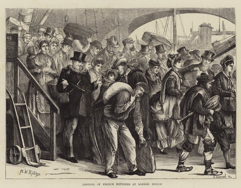 Débarquement des réfugiés français au London Bridge - Matthew White Ridley
