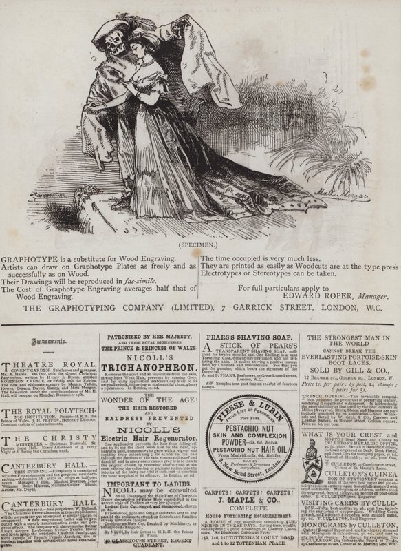 Page de publicités (lithographie en couleur) - Matthew
