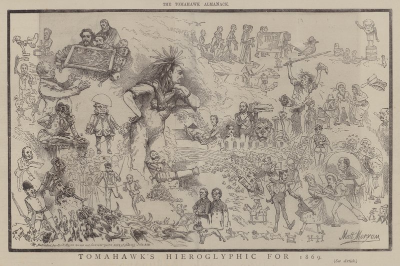 Hiéroglyphe du Tomahawk pour 1869 (lithographie en couleur) - Matthew