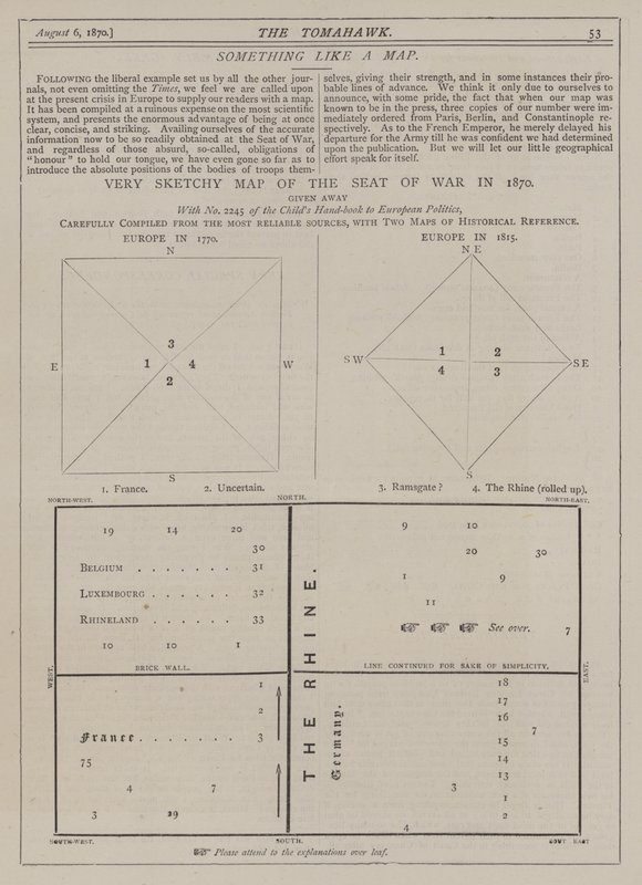 Carte très sommaire de la guerre en 1870 - Matthew