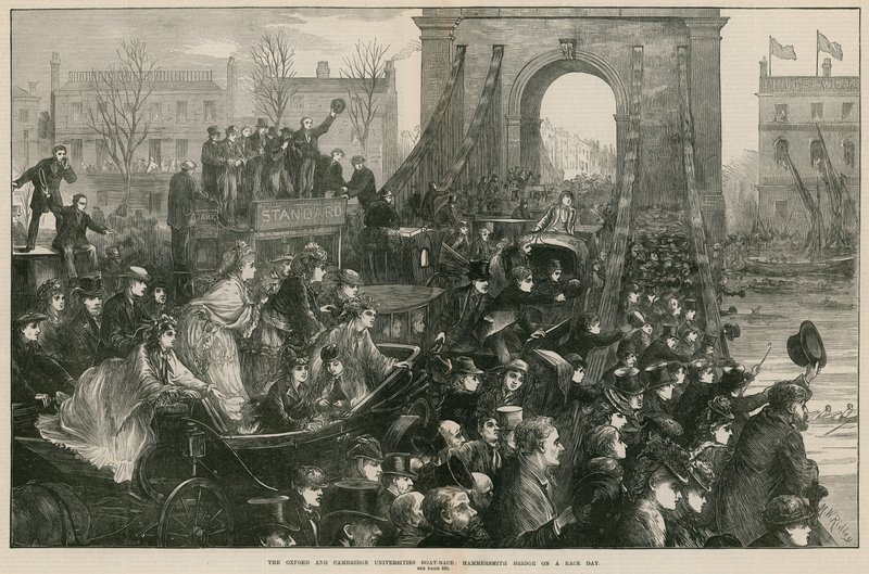 La course de bateaux Oxford et Cambridge : Pont de Hammersmith le jour de la course - Matthew White Ridley