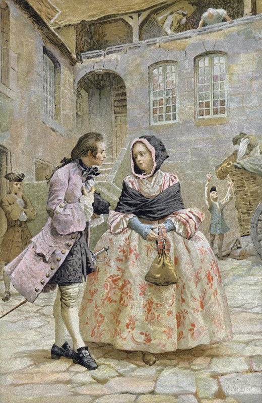Première rencontre entre le Chevalier des Grieux et Manon - Maurice Leloir