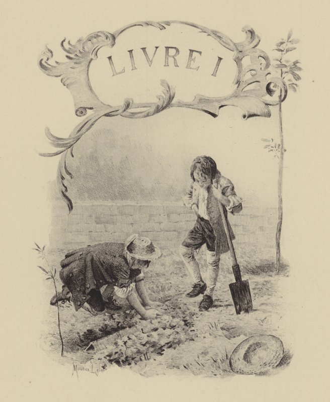 Illustration pour le Livre I des Confessions de Jean-Jacques Rousseau - Maurice Leloir