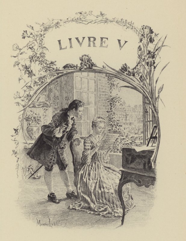 Illustration pour le Livre V des Confessions de Jean-Jacques Rousseau - Maurice Leloir