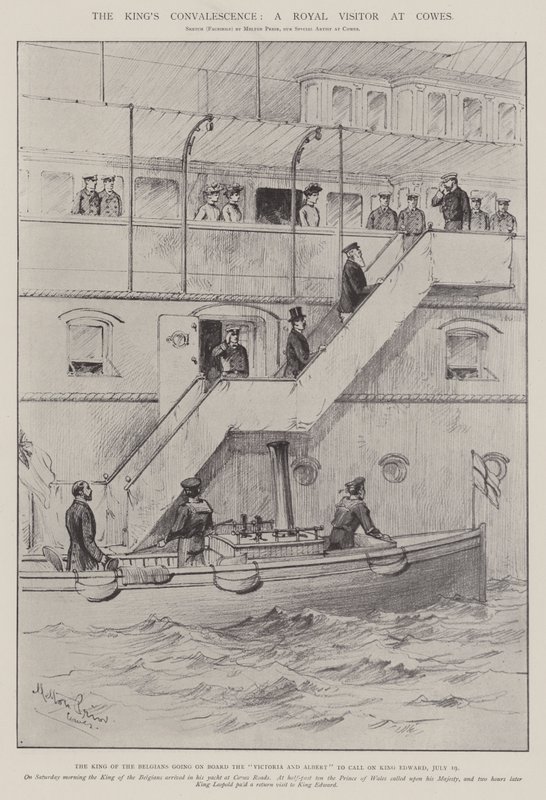 La convalescence du roi, un visiteur royal à Cowes - Melton Prior