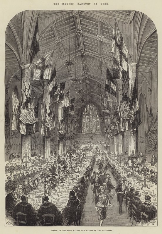 Le Banquet des Maires à York, Dîner des Lord-Maires et Maires dans le Guildhall - Melton Prior