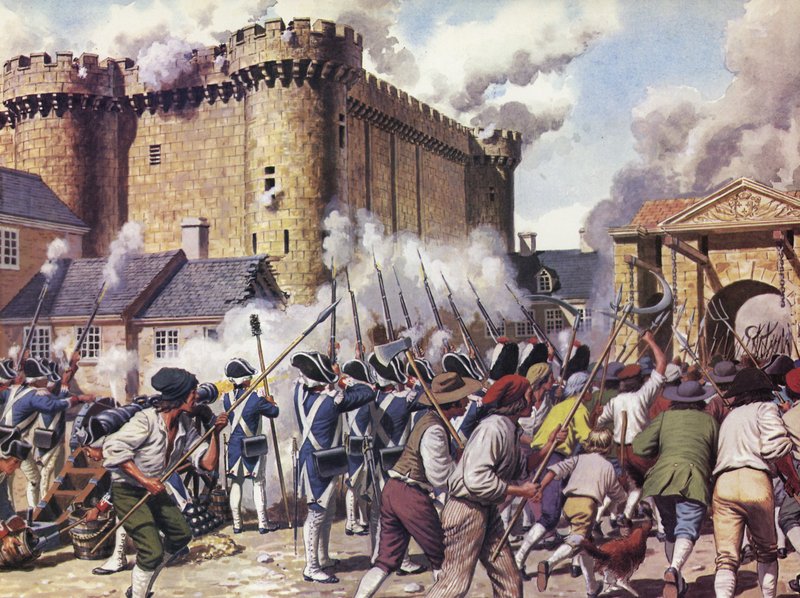 La chute de la Bastille (lithographie couleur) - Mike (20th century) White