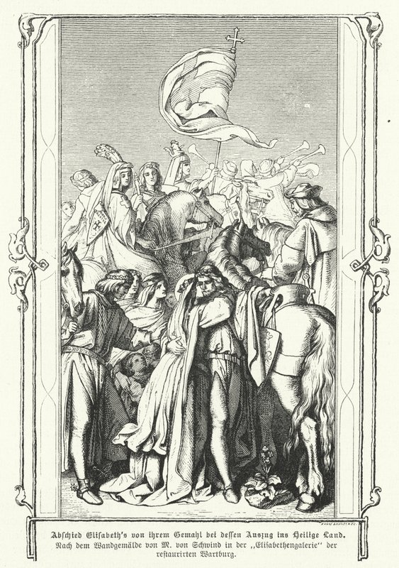 Sainte Élisabeth de Hongrie disant adieu à son mari, Louis IV, landgrave de Thuringe, alors qu
