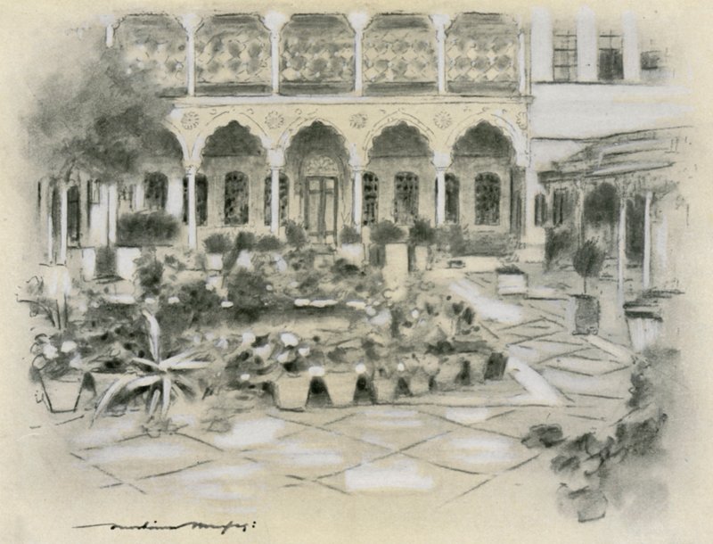 Cour intérieure à Damas - Mortimer Ludington Menpes