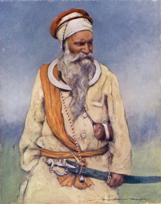 Un guerrier sikh (lithographie en couleur) - Mortimer Ludington Menpes