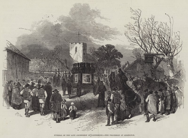 Funérailles du feu archevêque de Canterbury, la procession à Addington - Myles Birket Foster