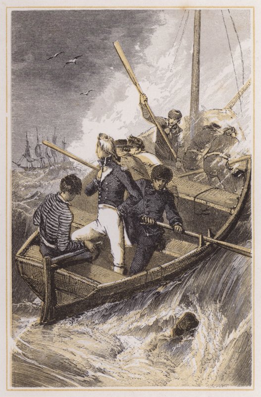 Nelson embarqué sur son navire pendant une tempête - Myles Birket (after) Foster