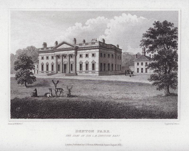 Denton Park, la résidence de Sir C H Ibbotson - Nathaniel (after) Whittock