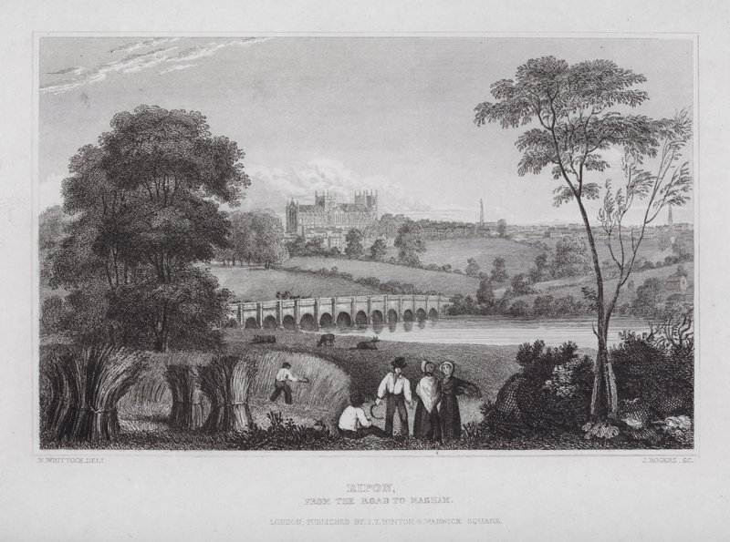 Ripon, depuis la route de Masham - Nathaniel (after) Whittock