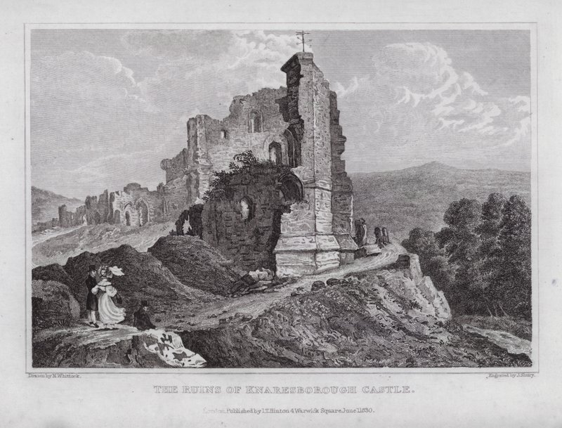 Les ruines du château de Knaresborough - Nathaniel (after) Whittock