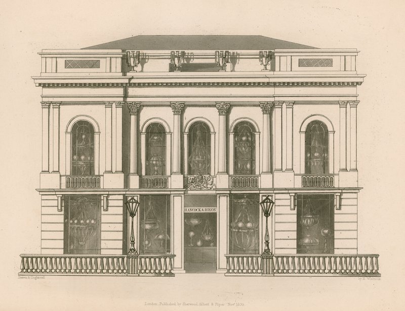 Devanture de magasin pour Hancock et Dixon, Pall Mall East, Londres - Nathaniel Whittock