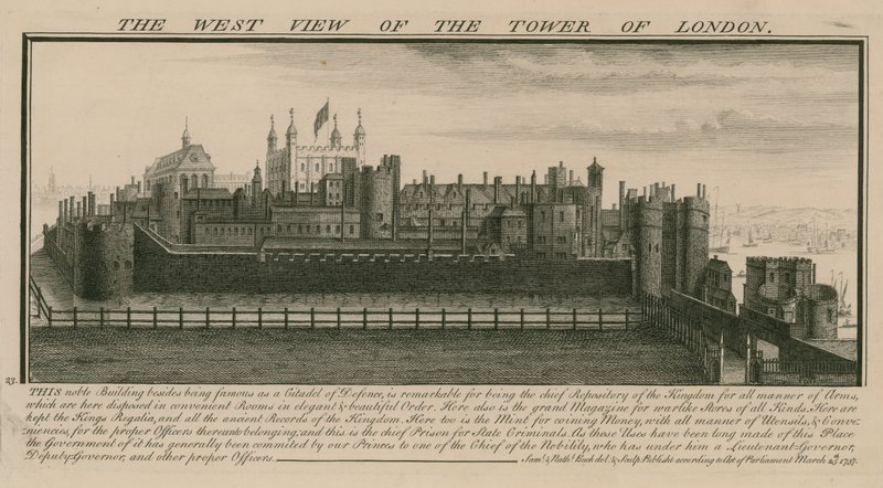 Vue ouest de la Tour de Londres - Nathaniel and Samuel Buck