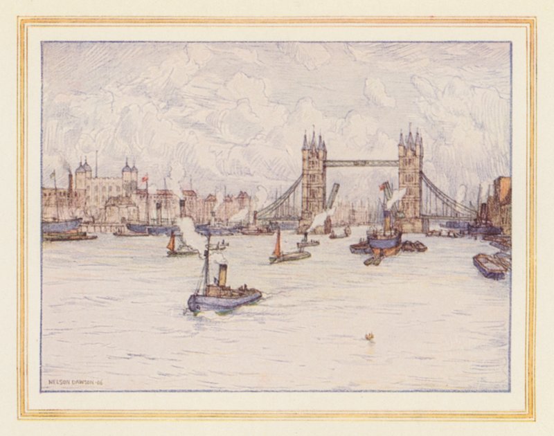La Tour et le Tower Bridge - Nelson Dawson