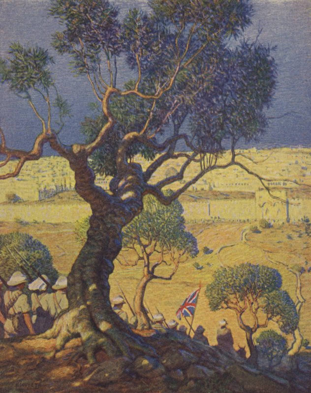 Troupes anglaises descendant le mont des Oliviers - Newell Convers Wyeth