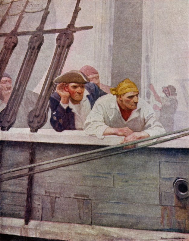 Illustration pour Kidnapped de Robert Louis Stevenson (lithographie en couleur) - Newell Convers (after) Wyeth