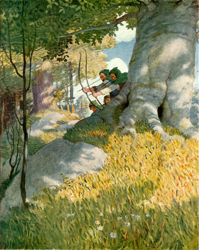Robin des Bois et ses compagnons sauvent Will Stutely - Newell Convers Wyeth